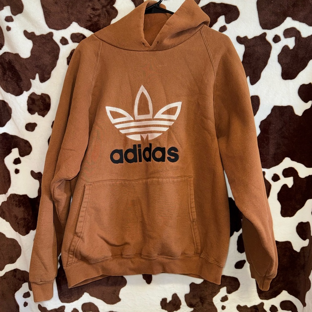 adidas brown Pullover Hoodie with Label